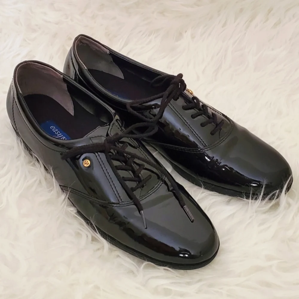 EASY SPIRIT Motion Anti-Gravity Black Patent Tie Oxfords - Picture 1 of 7